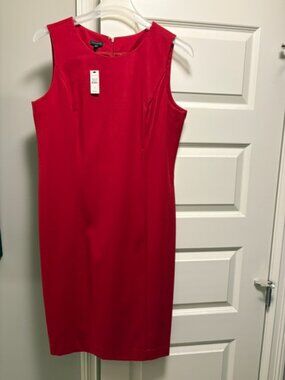 Classic Red Sleeveless Wool Dress